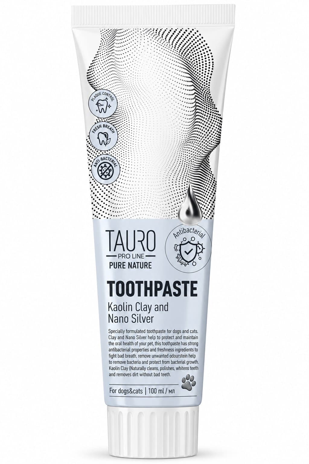 Tauro Pro Line Pure Nature toothpaste with white clay (kaolin), zeolite and silver nanoparticles for dogs and cats